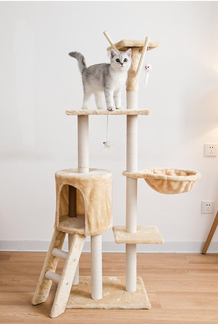 5 layer cat jumping platformCat Climbing Frame Cat Toy Cat Claw Board Pet Toy Cat Climbing Frame Imitated Solid Wood Cat Climbing Frame Cat Scratching Column Tree