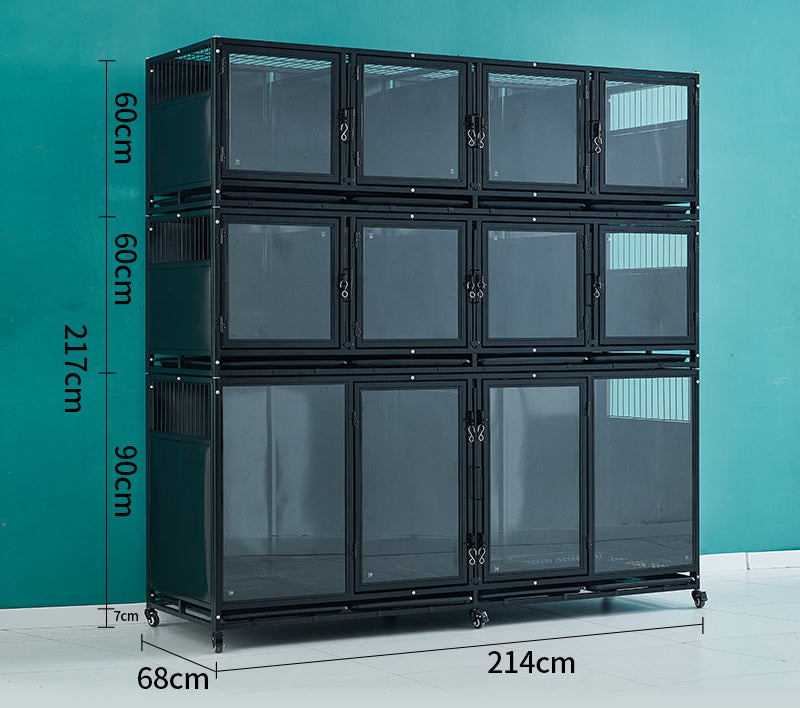 PG-0414   214  Three decks & Ten Rooms Pet store foster cage Pet hospital inpatient cage breeding cage Display cage Multi-layer dog cage Pet store foster cabinet