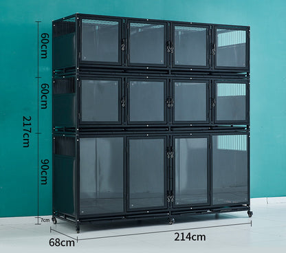 PG-0414   214  Three decks & Ten Rooms Pet store foster cage Pet hospital inpatient cage breeding cage Display cage Multi-layer dog cage Pet store foster cabinet