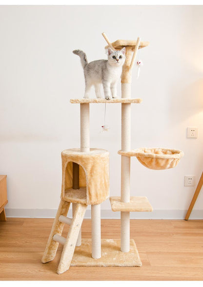 5 layer cat jumping platformCat Climbing Frame Cat Toy Cat Claw Board Pet Toy Cat Climbing Frame Imitated Solid Wood Cat Climbing Frame Cat Scratching Column Tree