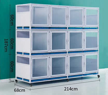 PG-0416   214  Three decks & Twelve Rooms Pet store foster cage Pet hospital inpatient cage breeding cage Display cage Multi-layer dog cage Pet store foster cabinet