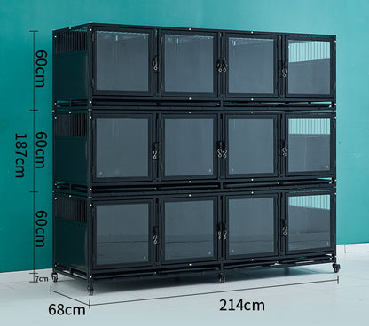 PG-0416   214  Three decks & Twelve Rooms Pet store foster cage Pet hospital inpatient cage breeding cage Display cage Multi-layer dog cage Pet store foster cabinet