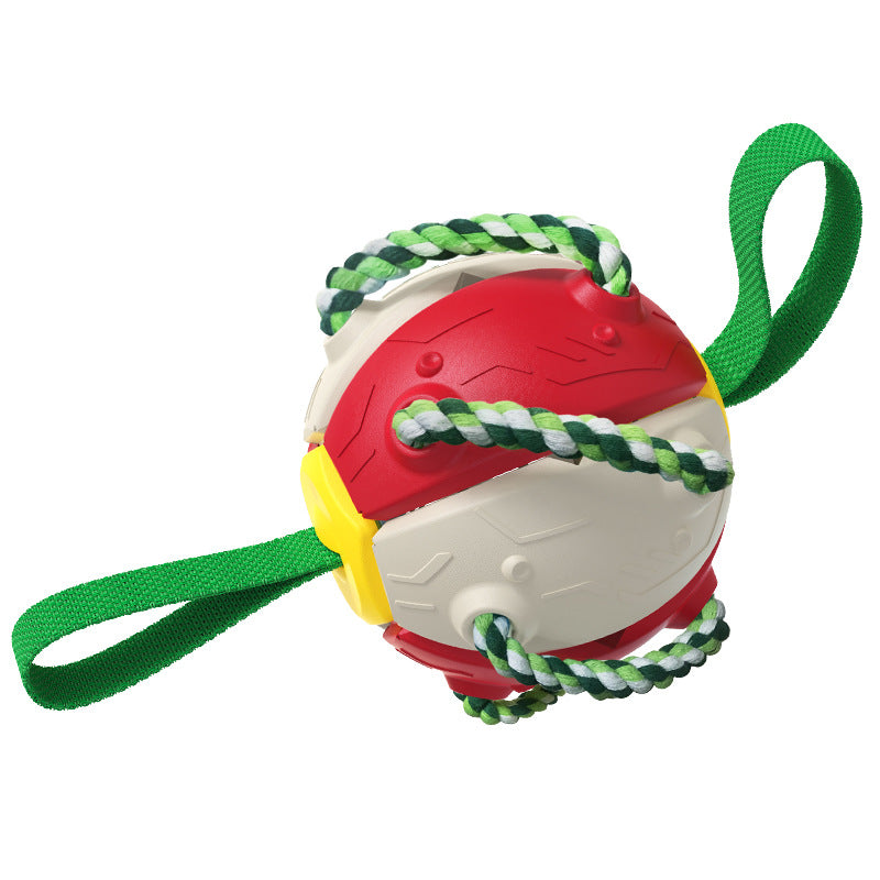 Dog Toys Soccer Ball with Straps, Puppy Birthday Gifts, Interactive for Tug of War, Durable Balls for Small & Medium Dogs