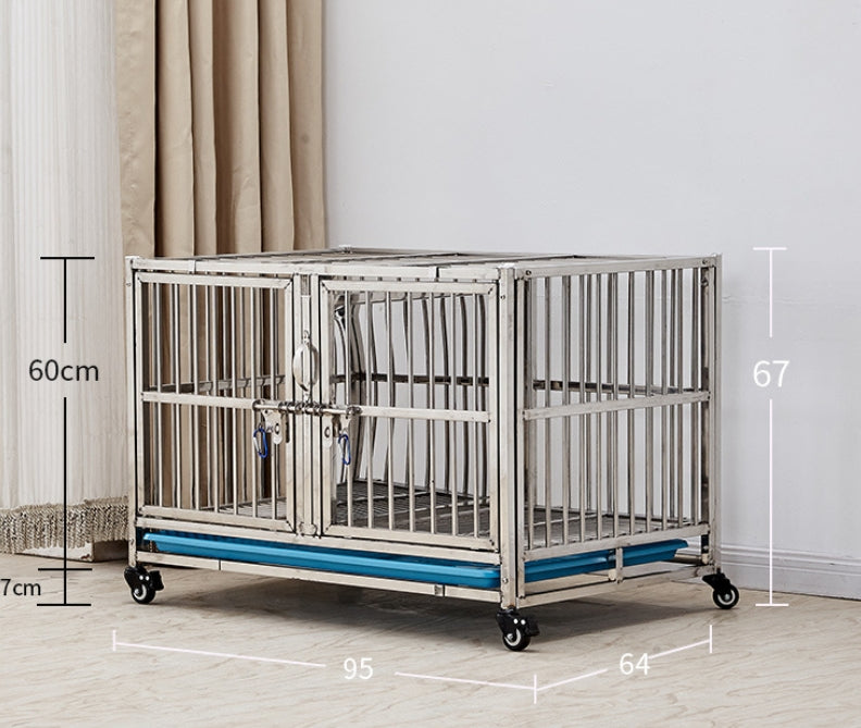 PG-0368    95 Single cage&two rooms Stainless steel dog cage Mother cage Hospital cage combination cage isolation cage Foster cage Display cage Pet store foster cage