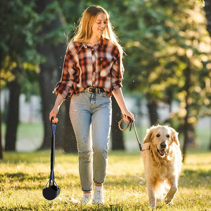 PG-0272 Colher de cocô para animais de estimação inquebrável para cães e gatos com alça longa, material de alta resistência e mola durável para fácil coleta de grama e cascalho 