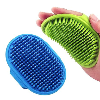 PG-0278   Pet Shampoo Bath Brush Soothing Massage Rubber Comb with Adjustable Ring Handle for Long Short Haired Dogs and Cats Grooming