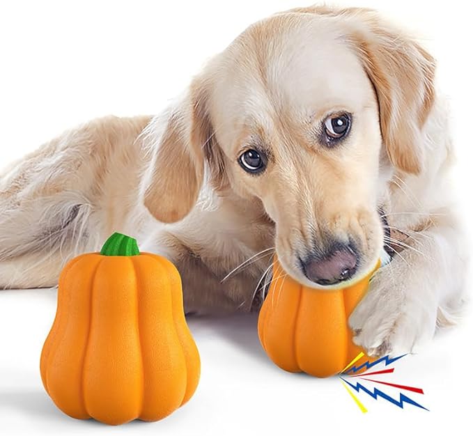 Pumpkin Ball Toys Puppy Toys Squeaky Dog Toys Puppy Teething Chewing Toys Small and Medium Dog Toys