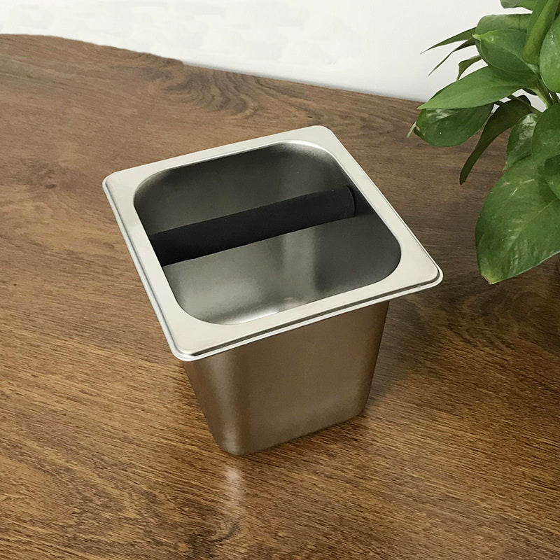 PG-0127 Coffee Knock Box,Espresso Dump Bin,Coffee Bin,Stainless Steel Espresso Knock Box Built-in Container