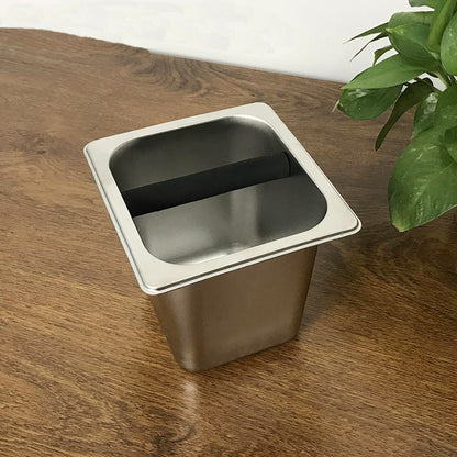 PG-0127 Coffee Knock Box,Espresso Dump Bin,Coffee Bin,Stainless Steel Espresso Knock Box Built-in Container