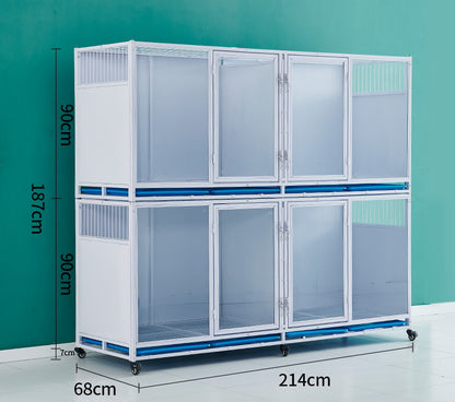 PG-0418   214  Two decks & Four Rooms Pet store foster cage Pet hospital inpatient cage breeding cage Display cage Multi-layer dog cage Pet store foster cabinet