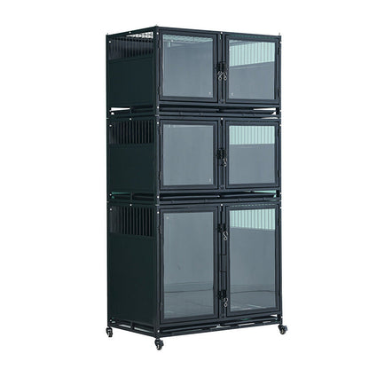 PG-0424   108A-Two layers & Four Rooms Pet store foster cage Pet hospital inpatient cage breeding cage Display cage Multi-layer dog cage Pet store foster cabinet