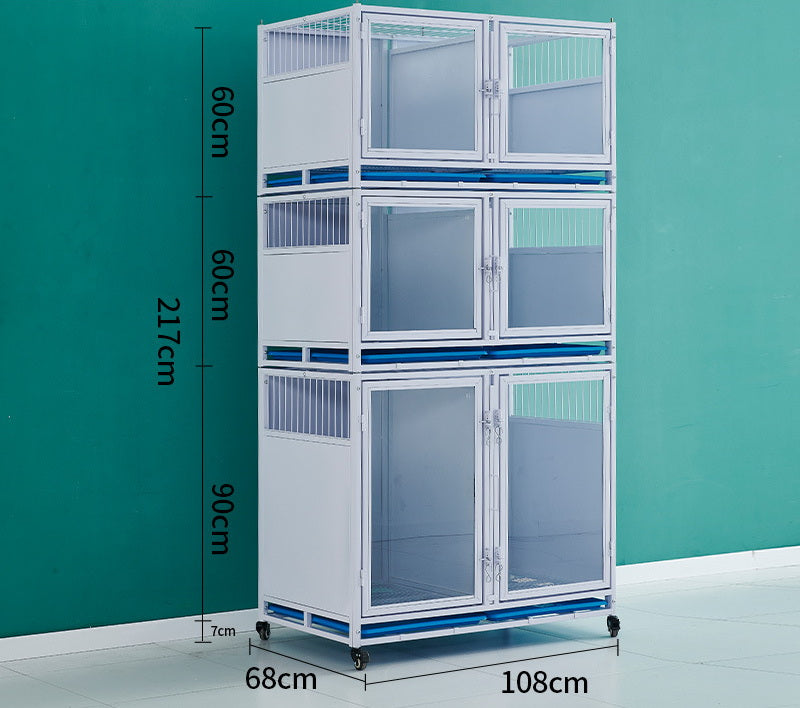 PG-0422   108A  Three layers & Six Rooms Pet store foster cage Pet hospital inpatient cage breeding cage Display cage Multi-layer dog cage Pet store foster cabinet