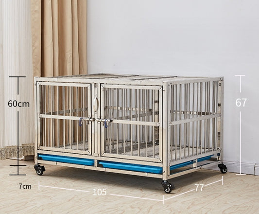 PG-0435   105  Single & Two Rooms Veterinary Stainless Steel Dog Kennel Cages Equipment Animal Cages