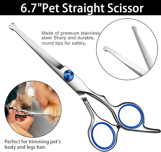 PG-0509  Pet Grooming Kit  Dog Grooming Scissors with Safety Round Tip