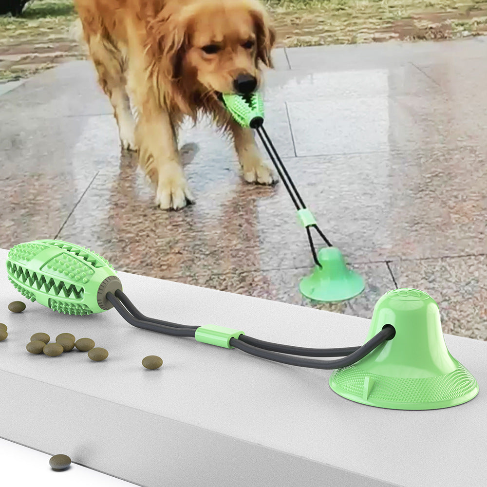 DormalAla Dog Chewing Toys Teething Ball Toys Drawstring Double Suction Cup Pull Ball Toys Food Dispensing Teeth Cleaning Pet Interactive Educational Toys