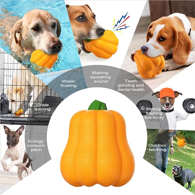 Pumpkin Ball Toys Puppy Toys Squeaky Dog Toys Puppy Teething Chewing Toys Small and Medium Dog Toys