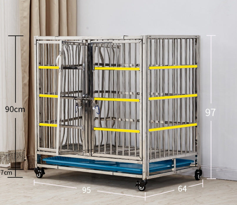 PG-0368    95 Single cage&two rooms Stainless steel dog cage Mother cage Hospital cage combination cage isolation cage Foster cage Display cage Pet store foster cage