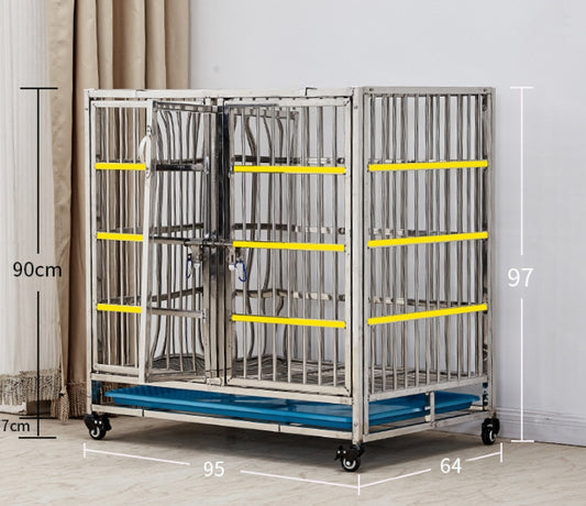 PG-0368    95 Single cage&two rooms Stainless steel dog cage Mother cage Hospital cage combination cage isolation cage Foster cage Display cage Pet store foster cage