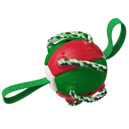 Dog Toys Soccer Ball with Straps, Puppy Birthday Gifts, Interactive for Tug of War, Durable Balls for Small & Medium Dogs