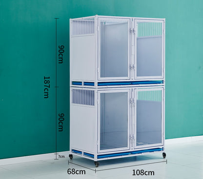 PG-0425   108B-Two layers & Four Rooms Pet store foster cage Pet hospital inpatient cage breeding cage Display cage Multi-layer dog cage Pet store foster cabinet