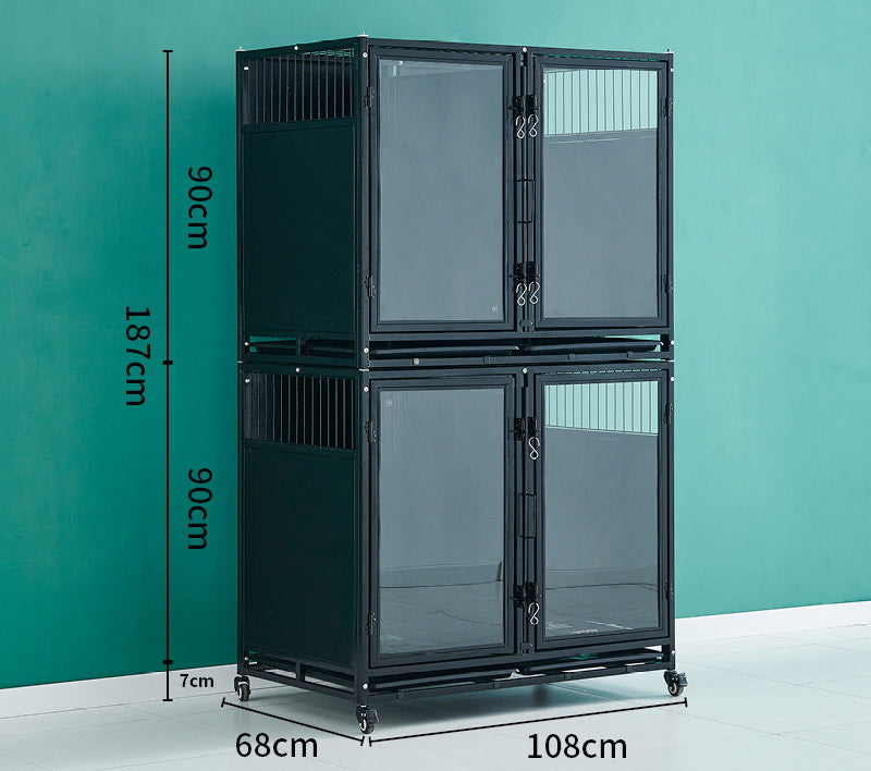 PG-0425   108B-Two layers & Four Rooms Pet store foster cage Pet hospital inpatient cage breeding cage Display cage Multi-layer dog cage Pet store foster cabinet