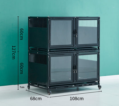 PG-0426   108C-Two layers & Four Rooms Pet store foster cage Pet hospital inpatient cage breeding cage Display cage Multi-layer dog cage Pet store foster cabinet